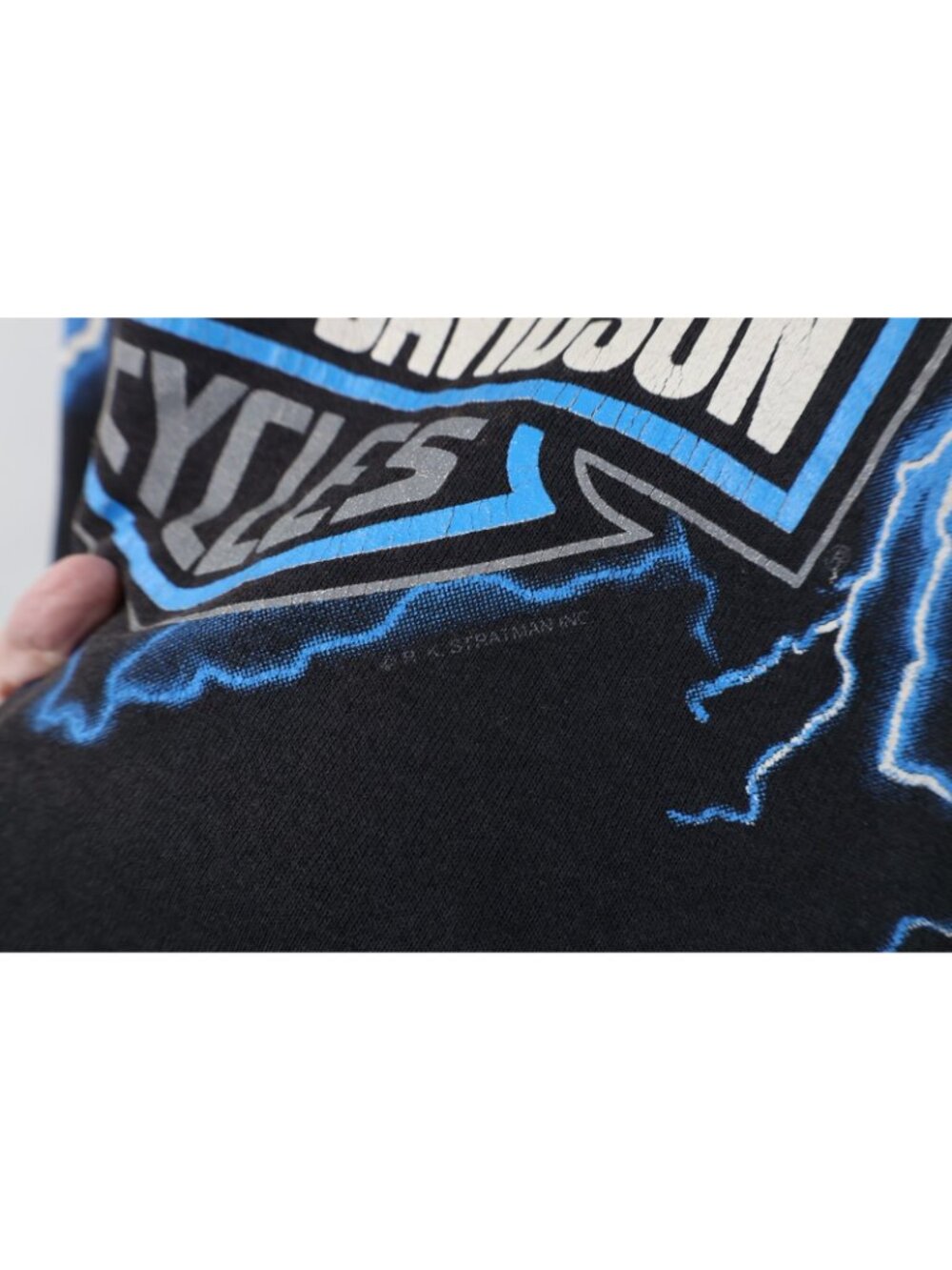 Vintage 90s Harley Davidson Lightning Crewneck Sweatshirt Mens Size L Black USA - Picture 5 of 12